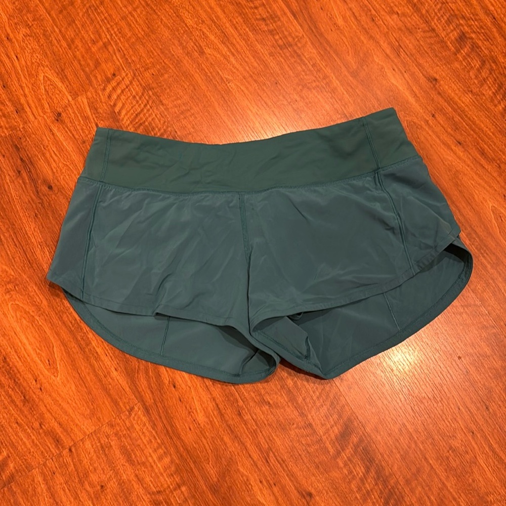 lululemon speed shorts size 6 teal